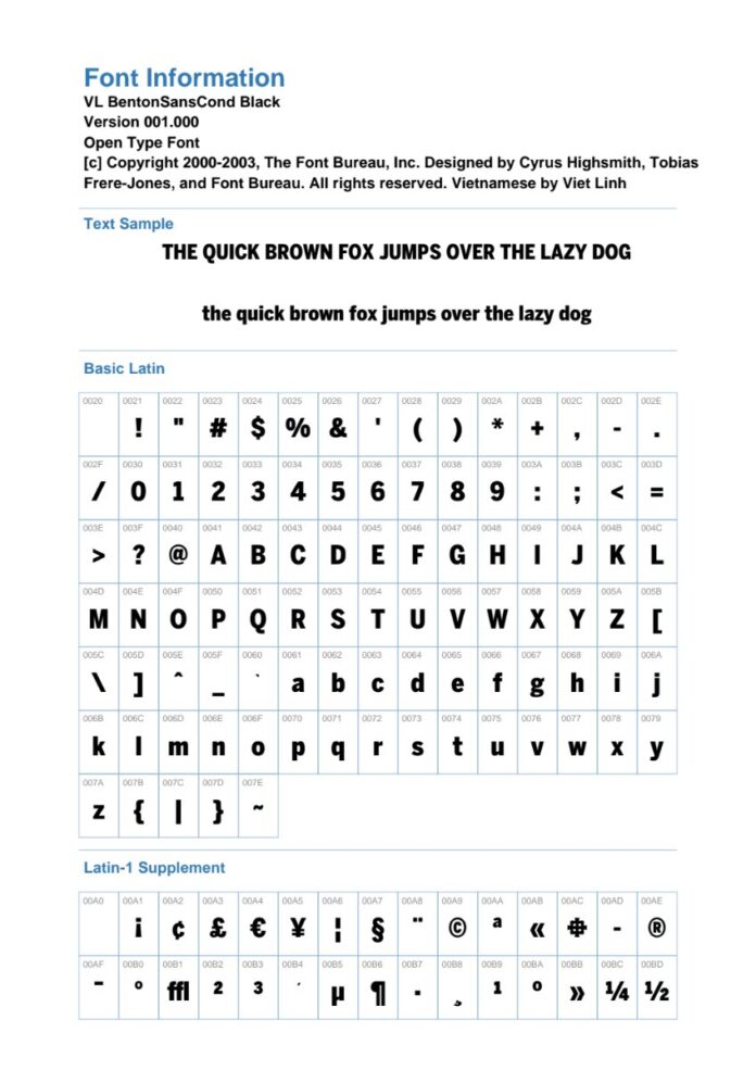 Font VL BentonSansCond Black