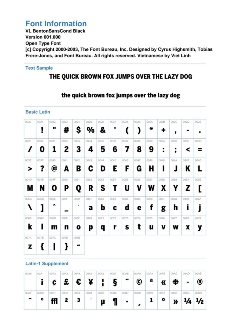 Font VL BentonSansCond Black