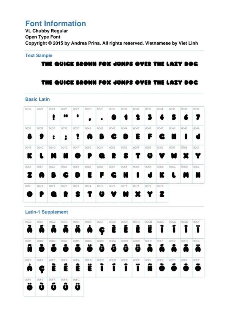 Font VL Chubby Regular Việt hóa