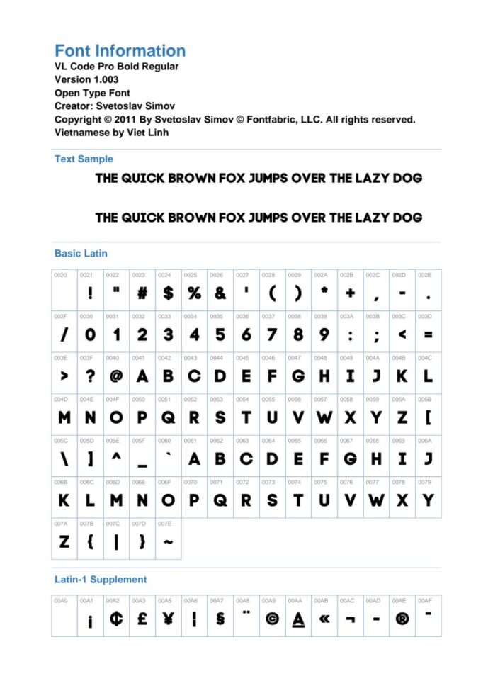 Font VL Code Pro Bold