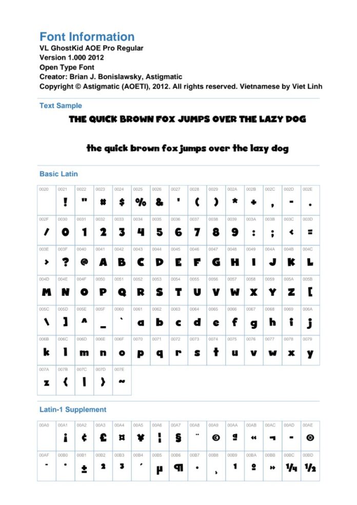 Font VLGhostKid AOE Pro Regular