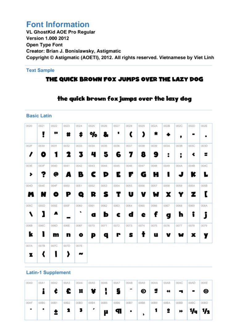 Font VLGhostKid AOE Pro Regular