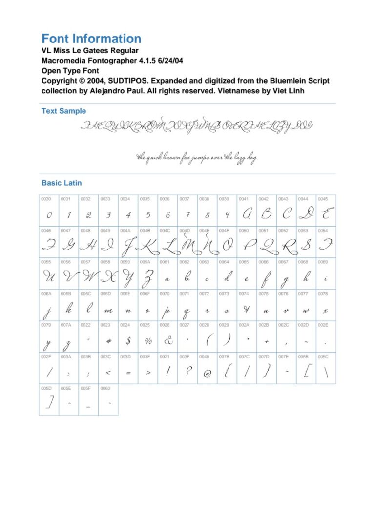 Font VLMISSLEGATEES đẹp