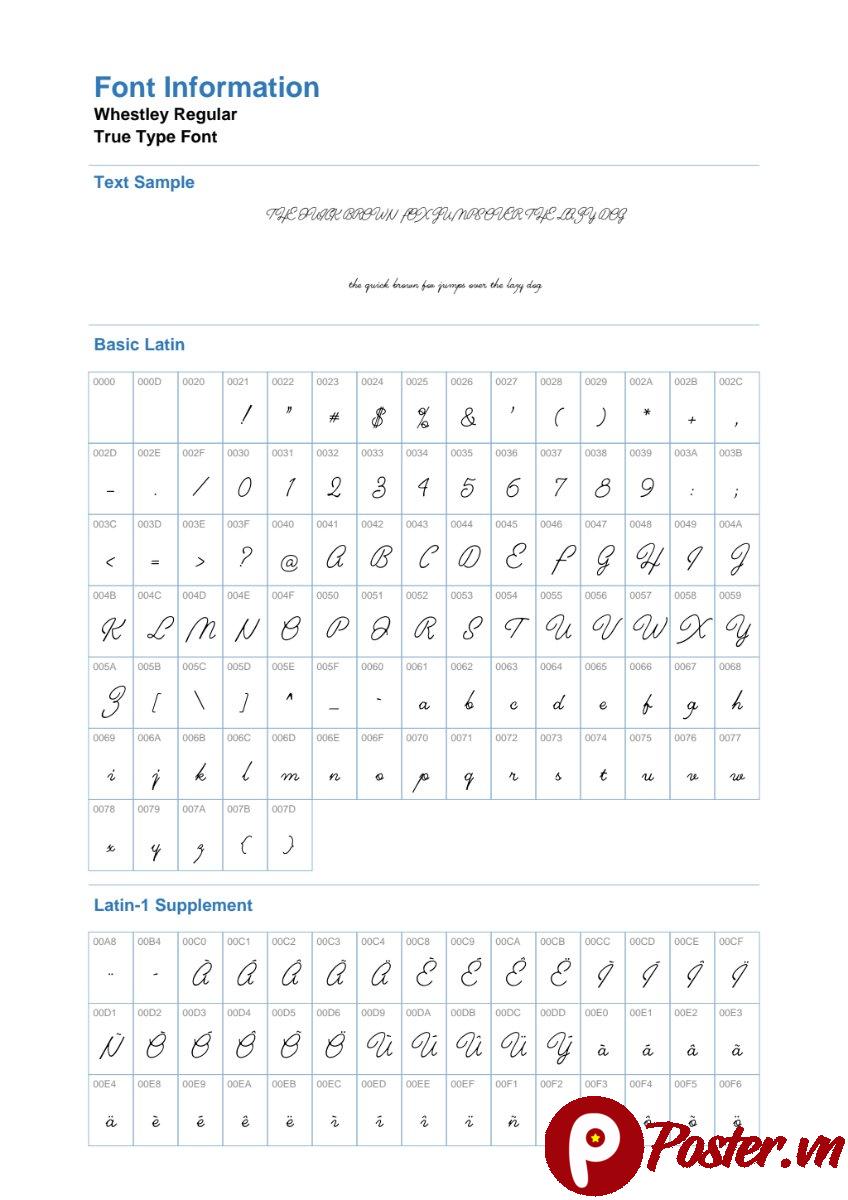 Font Whestley chữ viết tay