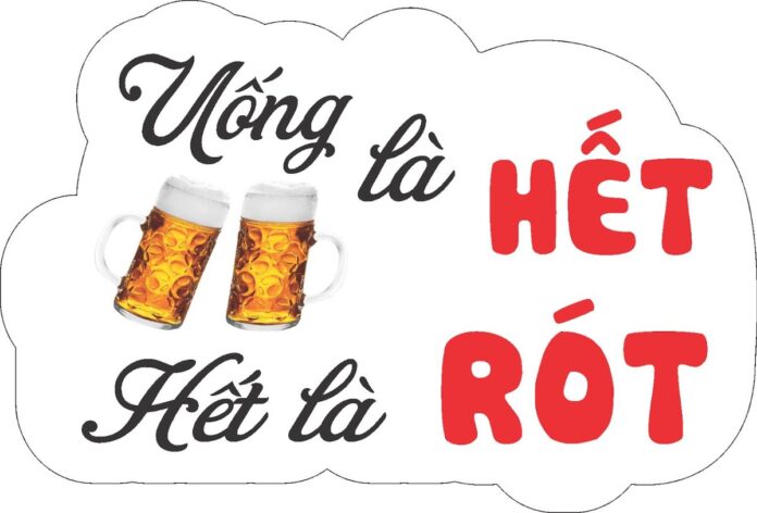 Hashtag cầm tay rượu bia