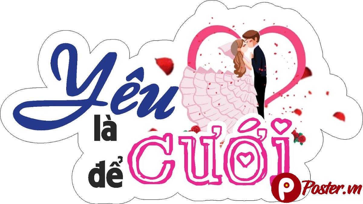 Hashtag cưới Yêu Là Để Cưới vector