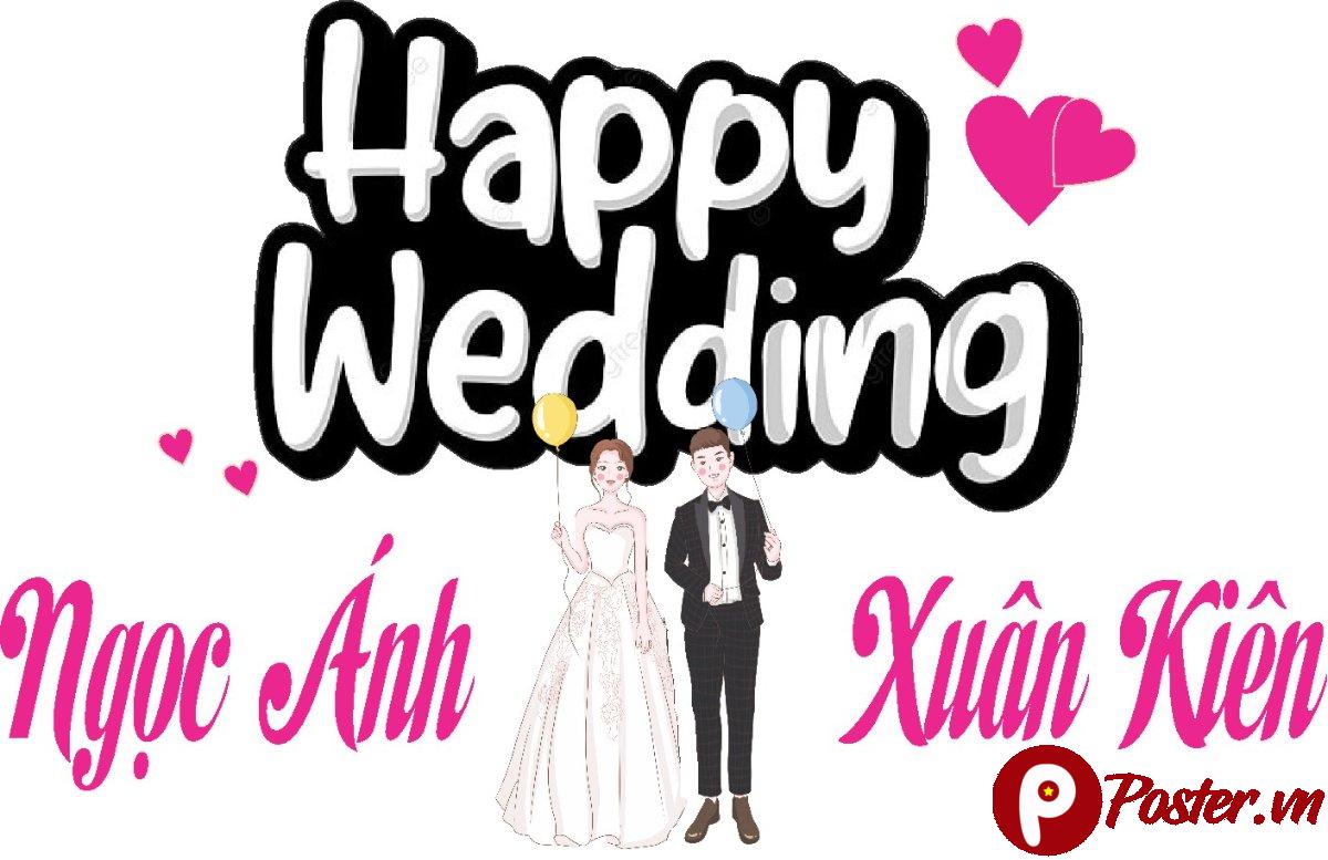 Hashtag đám cưới Happy Wedding