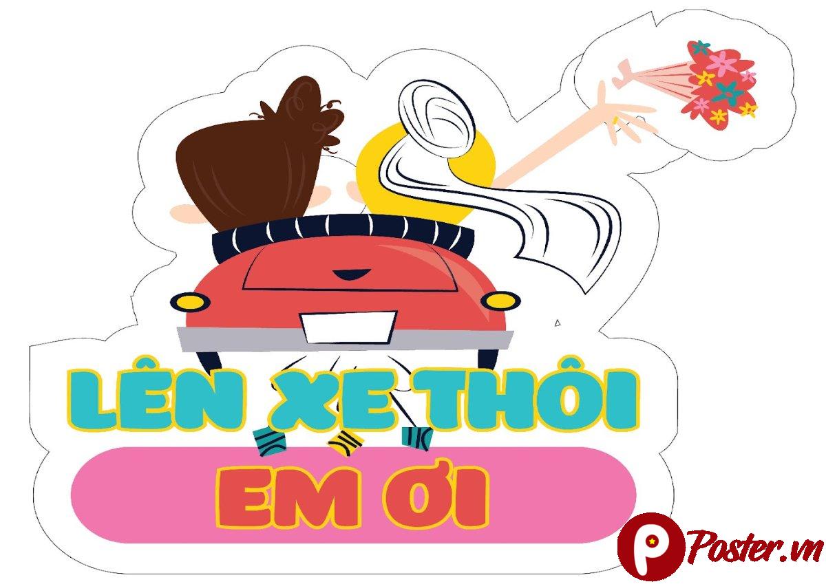 Hashtag đám cưới Lên Xe Thôi Em Ơi