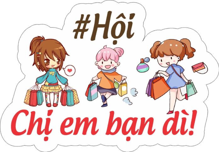 Hashtag Hội Chị Em Bạn Dì vector
