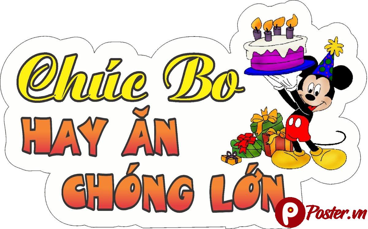 Hashtag sinh nhật Chúc Bo Hay Ăn Chóng Lớn