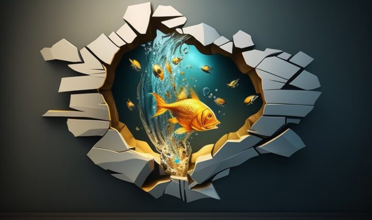 Hiệu ứng cá vàng phá vỡ tường 3D