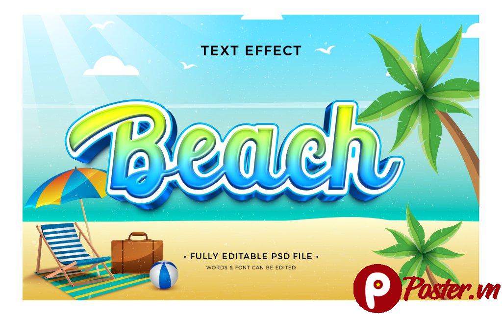 Hiệu ứng chữ 3D bãi biển