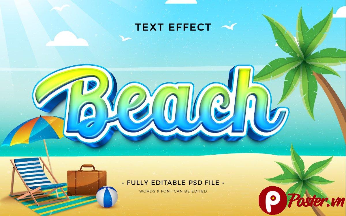 Hiệu ứng chữ 3D bãi biển