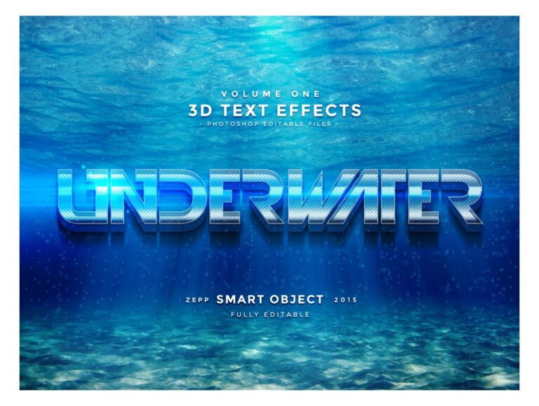 Hiệu ứng chữ 3D dưới nước