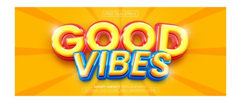Hiệu ứng chữ 3D Good Vibes