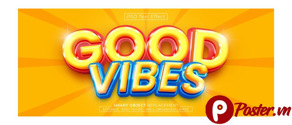 Hiệu ứng chữ 3D Good Vibes