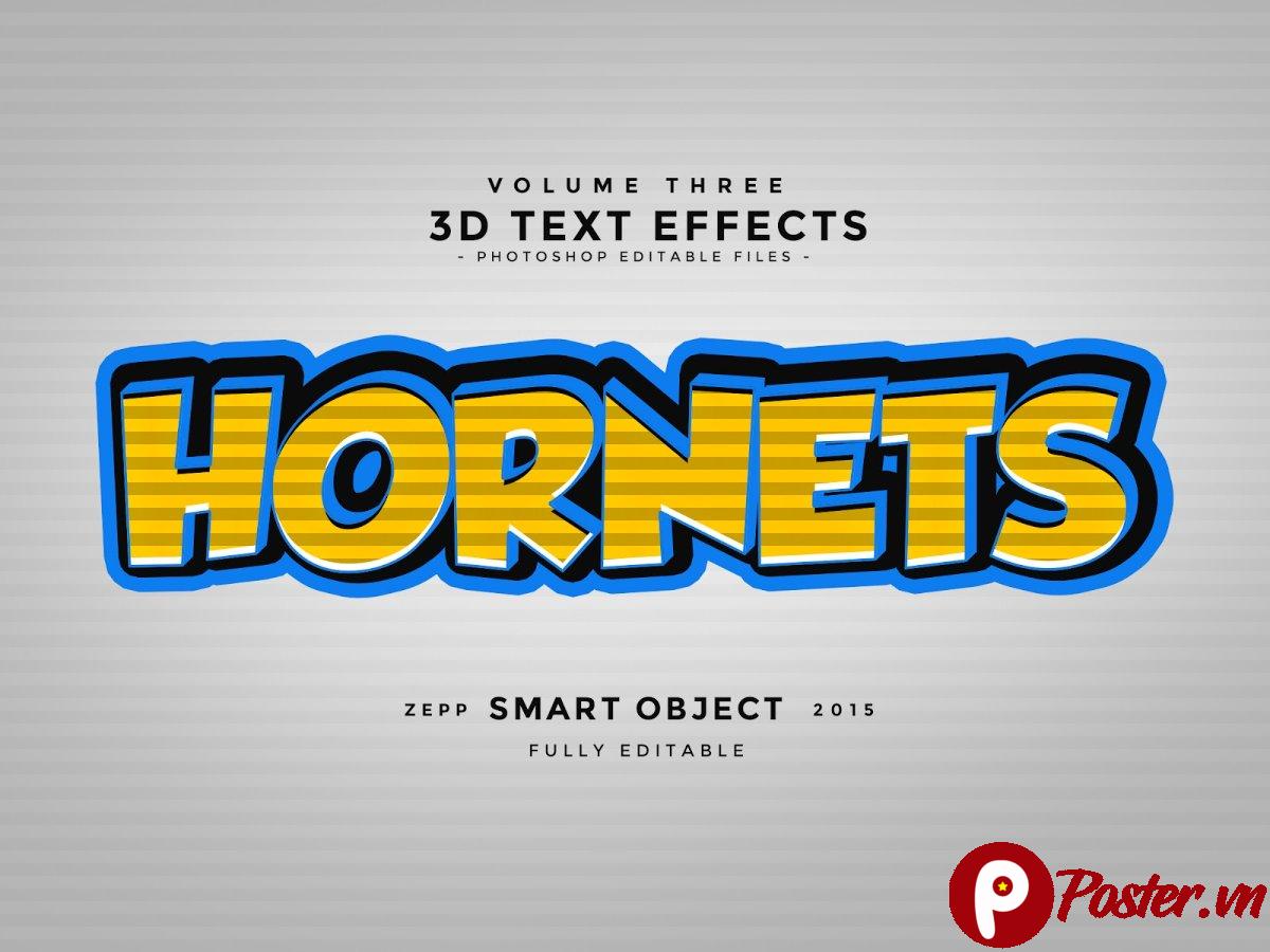 Hiệu ứng chữ 3D Hornets