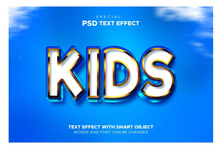Hiệu ứng chữ 3D Kids PSD
