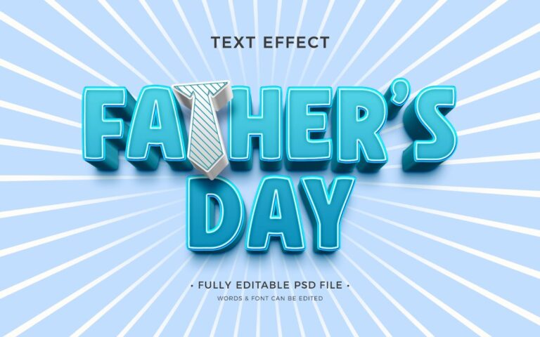 Hiệu ứng chữ 3D Father's Day