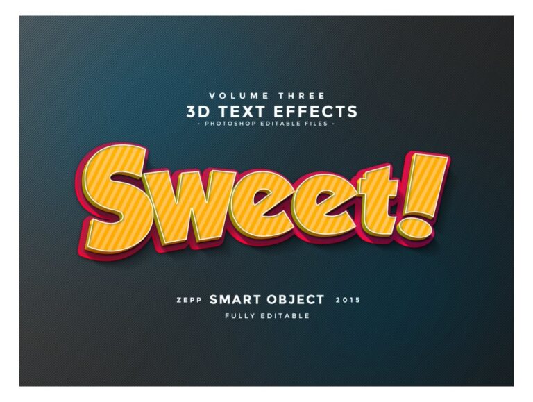 Hiệu Ứng Chữ 3D Photoshop Sweet