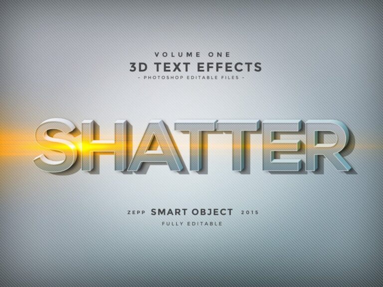 Hiệu ứng chữ 3D Shatter Photoshop