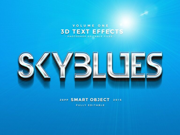 Hiệu ứng chữ 3D Skyblues