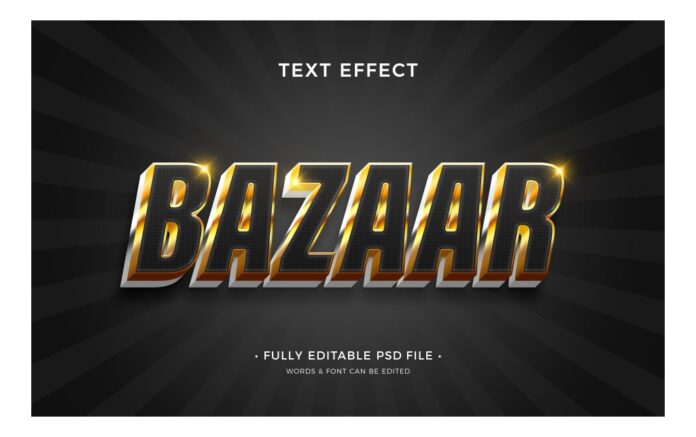 Hiệu ứng chữ 3D vàng đen