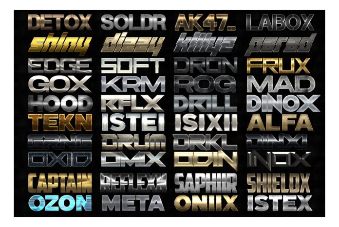 Hiệu ứng chữ 3D vàng PSD