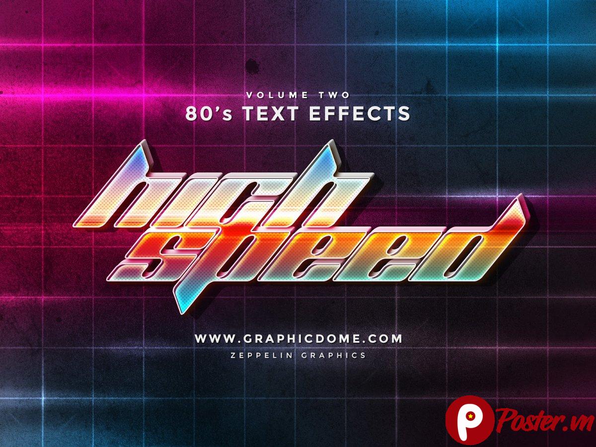 Hiệu Ứng Chữ 80s Retro PSD