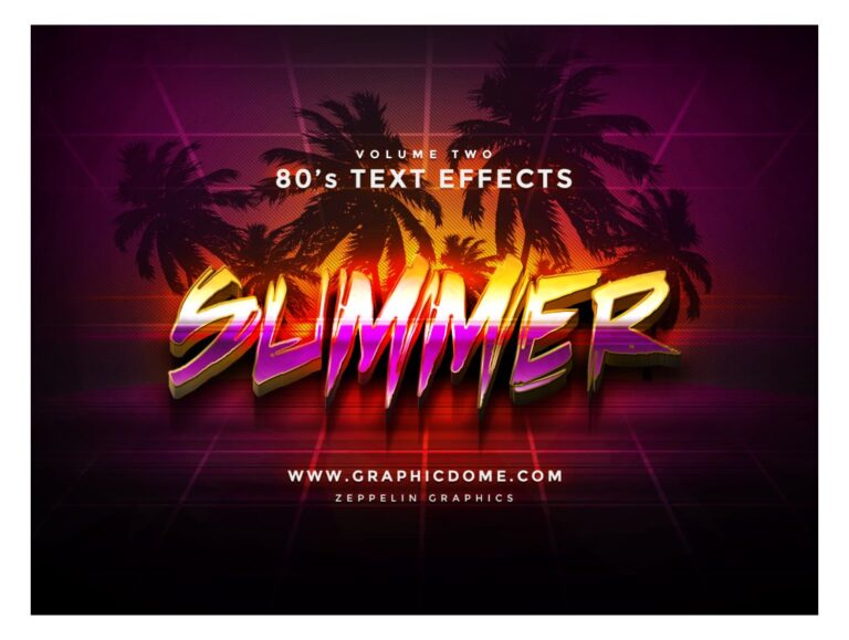 Hiệu Ứng Chữ 80s Retro Summer