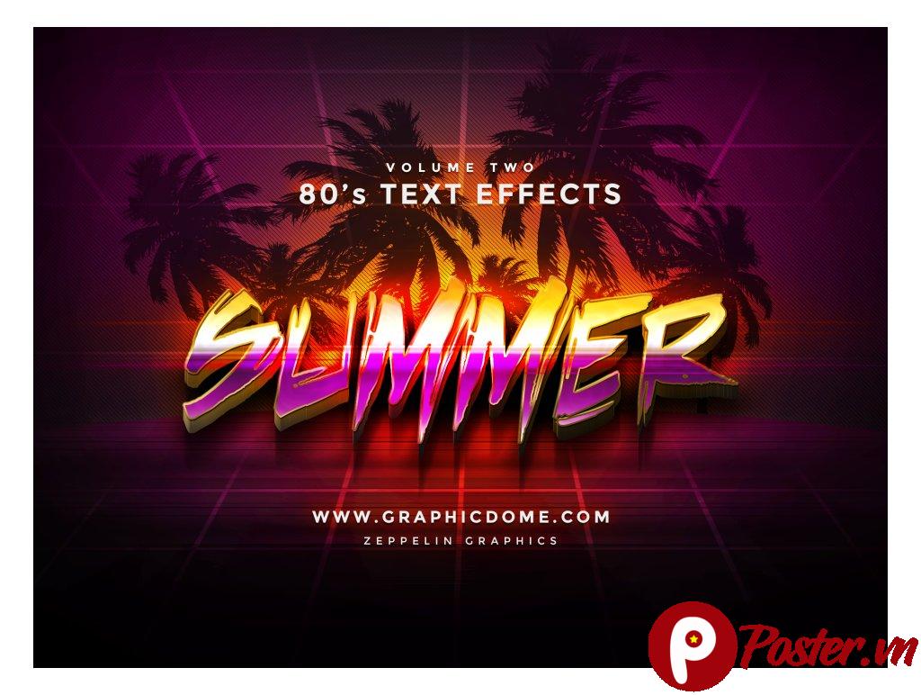 Hiệu Ứng Chữ 80s Retro Summer