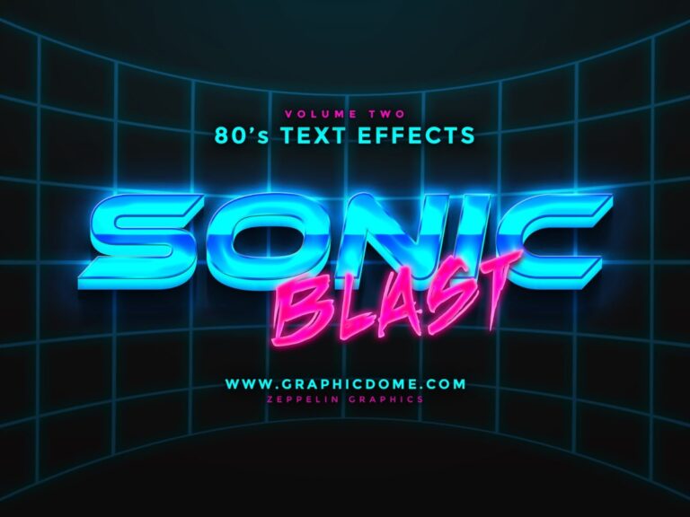 Hiệu ứng chữ 80s Sonic Blast