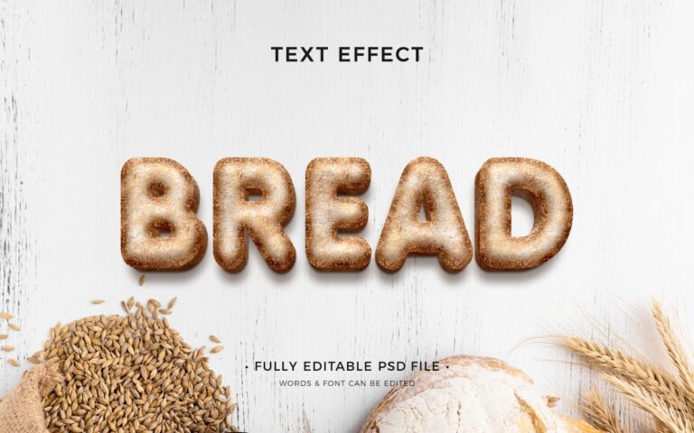 Hiệu ứng chữ bánh mì PSD