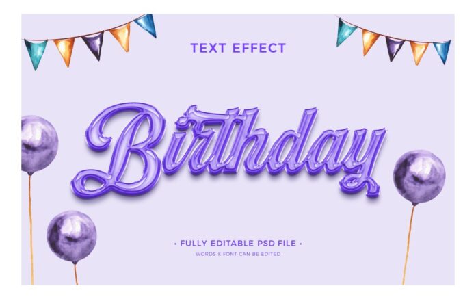Hiệu ứng chữ Birthday 3D