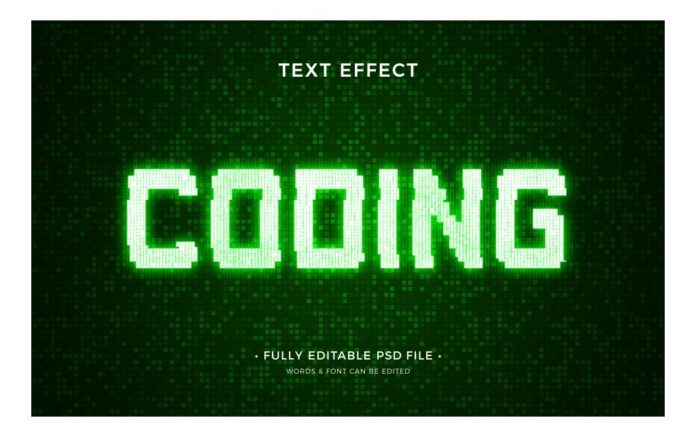 Hiệu ứng chữ Coding Pixel