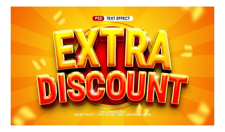 Hiệu Ứng Chữ Extra Discount PSD