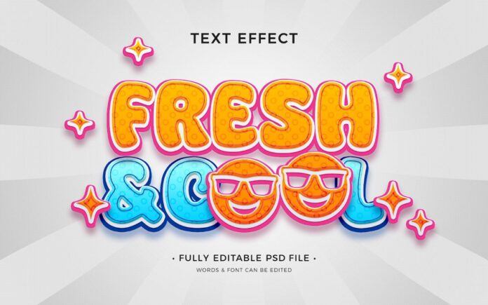 Hiệu ứng chữ Fresh & Cool PSD
