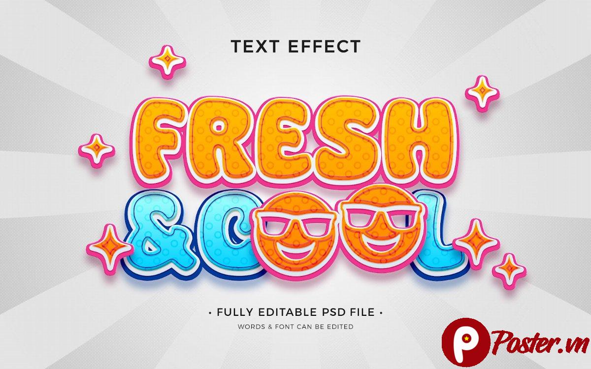 Hiệu ứng chữ Fresh & Cool PSD