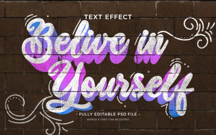 Hiệu ứng chữ graffiti trên tường