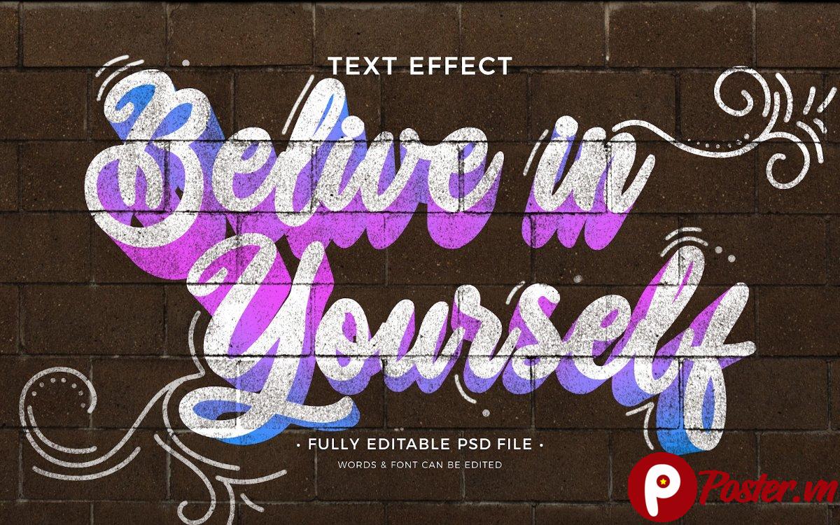 Hiệu ứng chữ graffiti trên tường