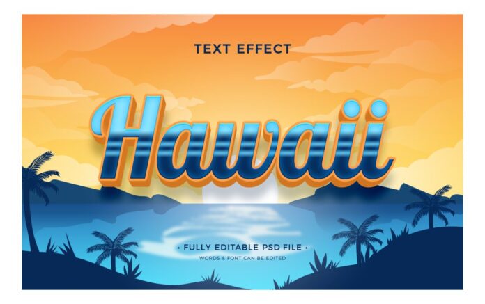 Hiệu ứng chữ Hawaii PSD