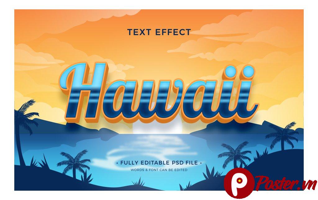 Hiệu ứng chữ Hawaii PSD