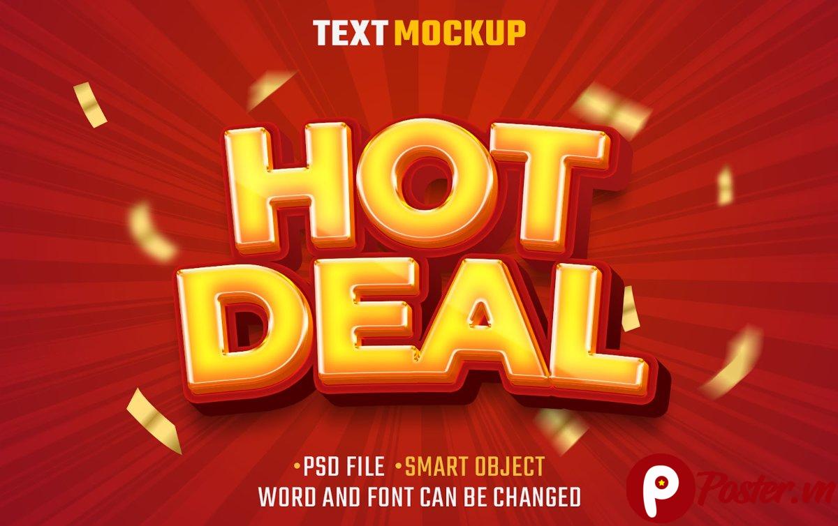 Hiệu ứng chữ Hot Deal PSD
