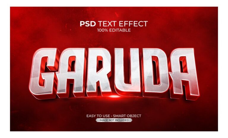 Hiệu ứng chữ kim loại đỏ Garuda