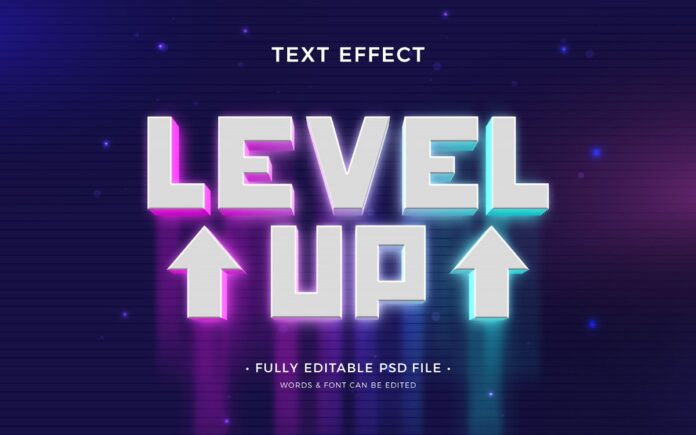 Hiệu ứng chữ Level Up độc đáo