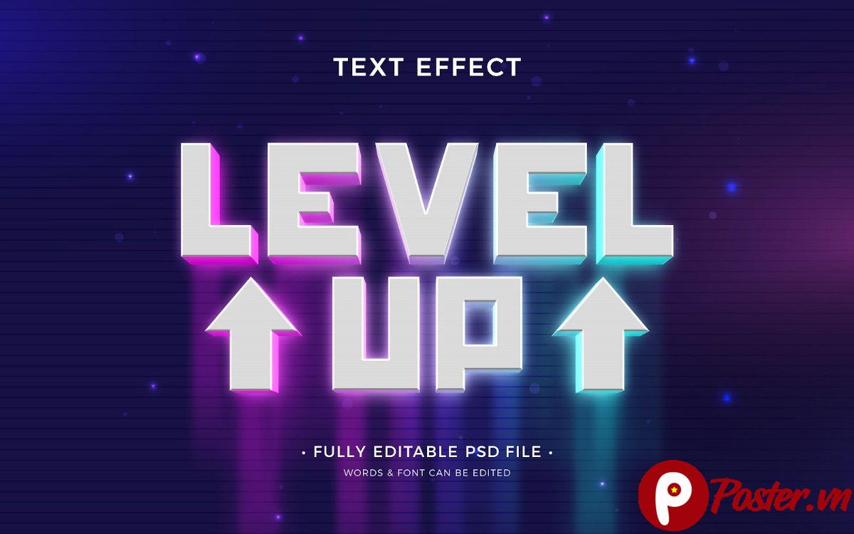 Hiệu ứng chữ Level Up độc đáo