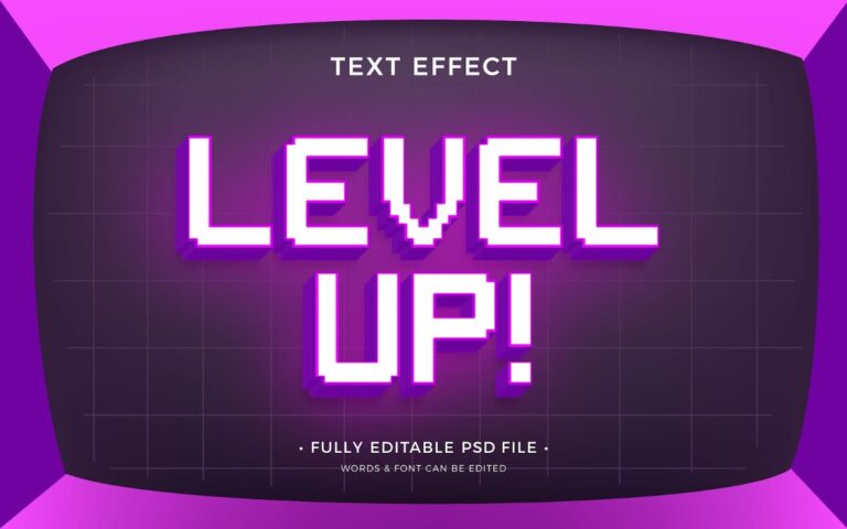 Hiệu ứng chữ Level Up pixel