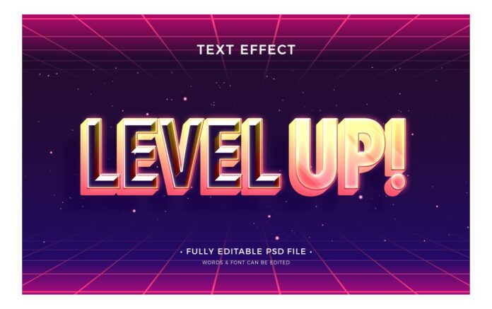 Hiệu ứng chữ Level Up PSD
