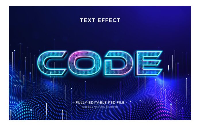 Hiệu ứng chữ neon CODE