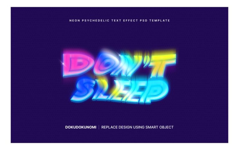 Hiệu ứng chữ neon psychedelic